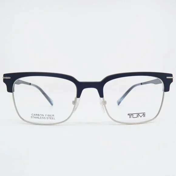 Tumi VTU026 0751 52mm Matte Navy Carbon Fiber/Stainless Steel New Eyeglasses.